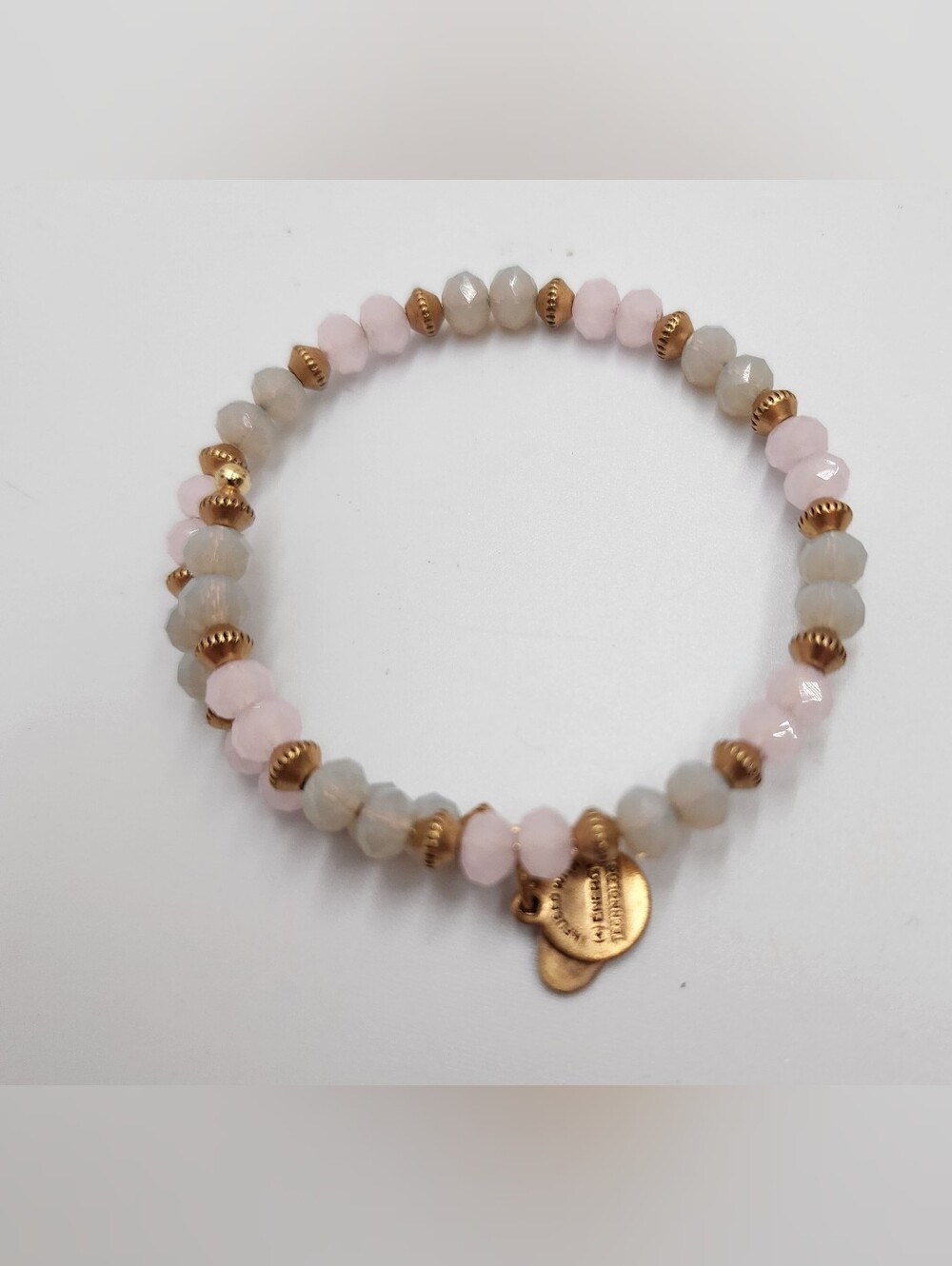 Alex and ani bracelet faceted Beaded Gold Tone Pink Green (vintage sixty-six)
